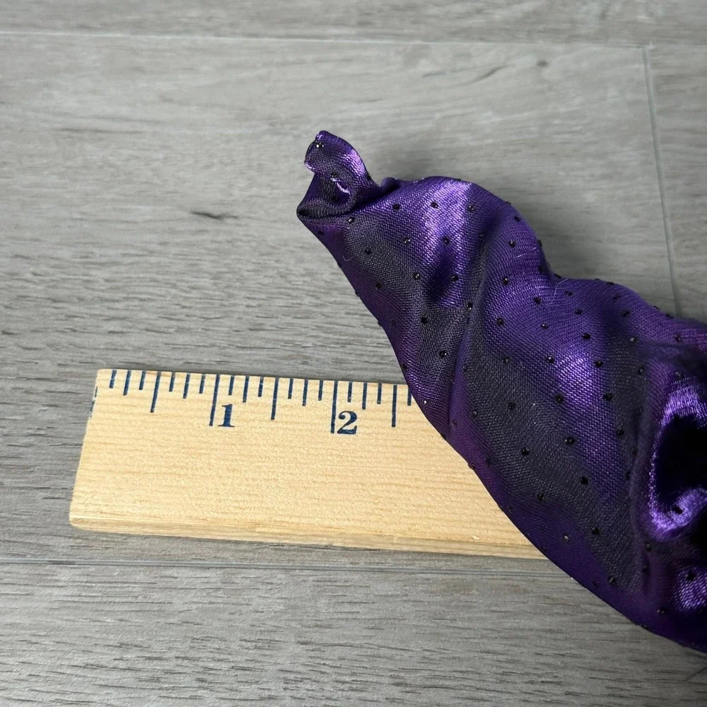 Vintage Sitting Halloween Witch Doll Purple Satin Dress Large 34in Decor